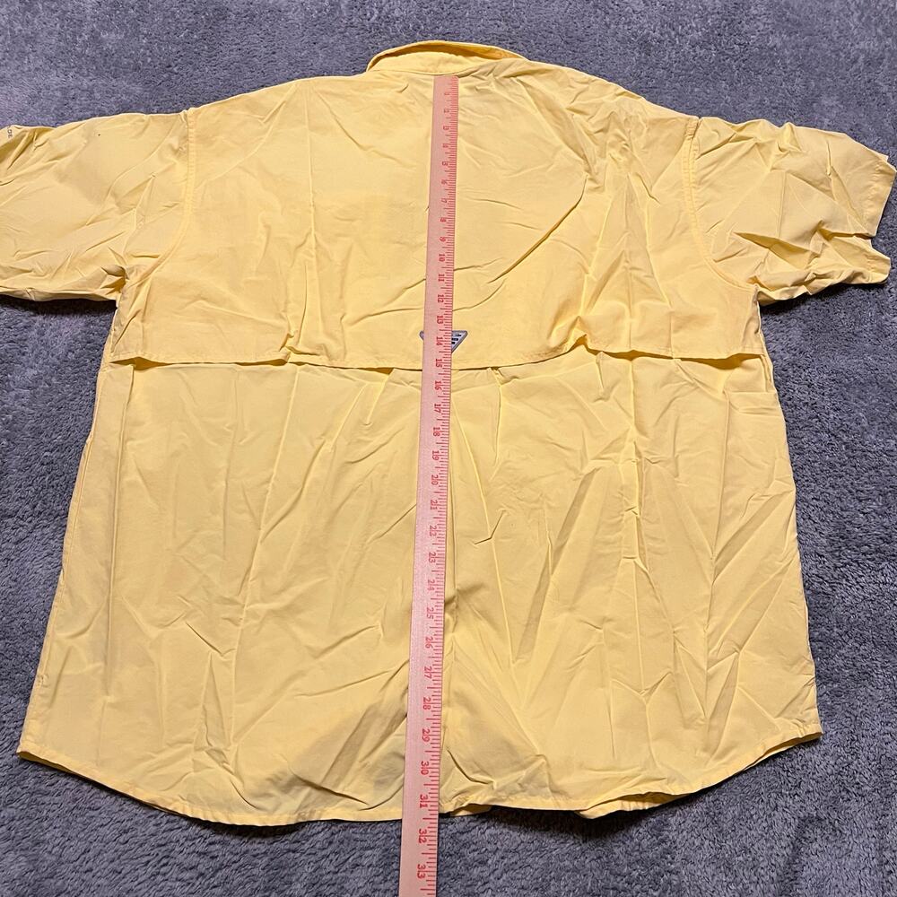 Columbia Men’s Yellow Short-Sleeve Button-Down Shirt - Picture 6 of 8